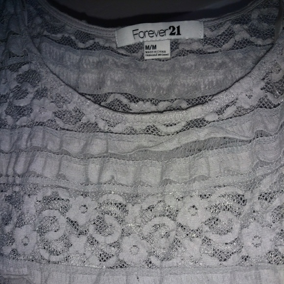 Donating! Grey lace boxy top - Picture 2 of 2